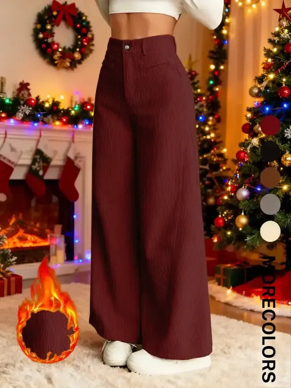 DUNA / PANTALÓN DE PANA CINTURA ALTA Y PIERNA ANCHA