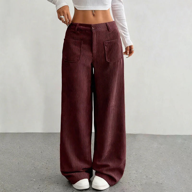 ALBIRA / PANTALÓN RELAJADO DE CINTURA ALTA CON CORTE FLUIDO