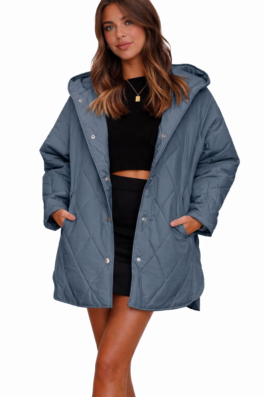 NÓRICA / CHAQUETA ACOLCHADA LARGA CON CAPUCHA