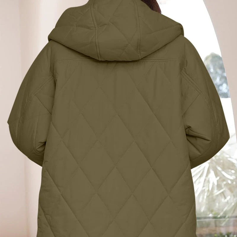 NÓRICA / CHAQUETA ACOLCHADA LARGA CON CAPUCHA